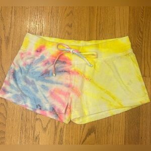 Hard Tail neon tie dye terry cloth cotton blend shorts colorful size XL